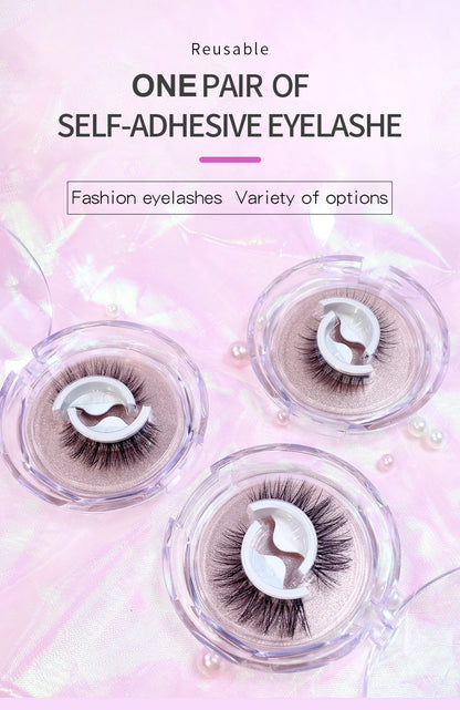 Self Adhesive Eyelashes Glue-Free Reusable 3d Wispy Thick Natural Lashes Makeup Fake Eyelashes