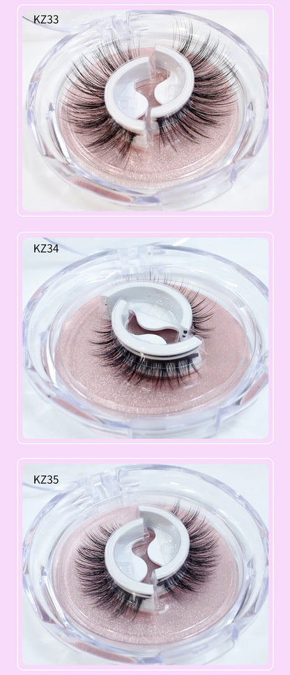 Self Adhesive Eyelashes Glue-Free Reusable 3d Wispy Thick Natural Lashes Makeup Fake Eyelashes