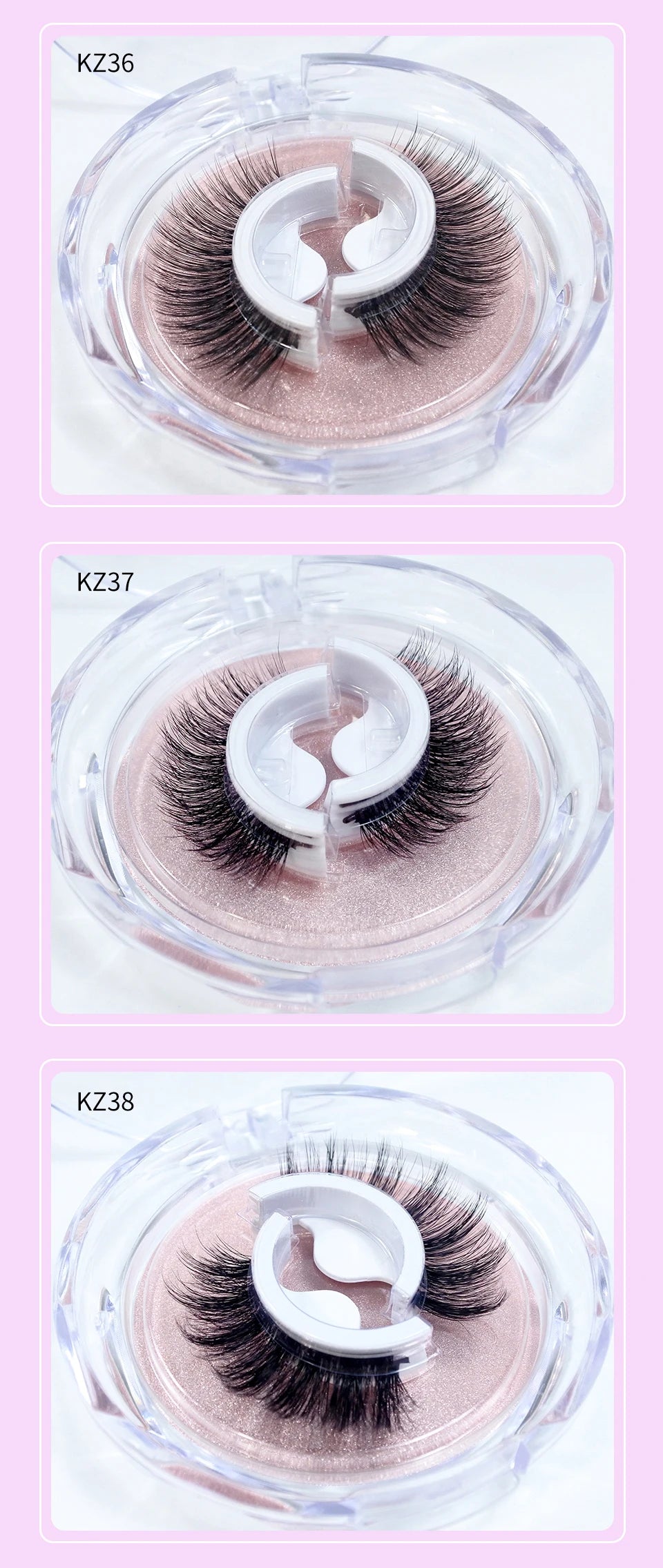 Self Adhesive Eyelashes Glue-Free Reusable 3d Wispy Thick Natural Lashes Makeup Fake Eyelashes