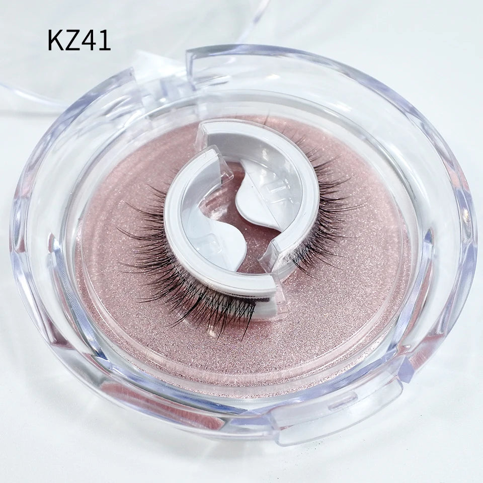 Self Adhesive Eyelashes Glue-Free Reusable 3d Wispy Thick Natural Lashes Makeup Fake Eyelashes