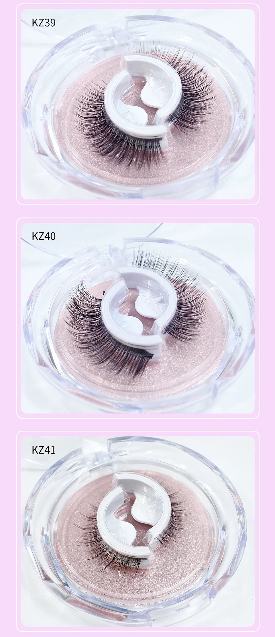 Self Adhesive Eyelashes Glue-Free Reusable 3d Wispy Thick Natural Lashes Makeup Fake Eyelashes