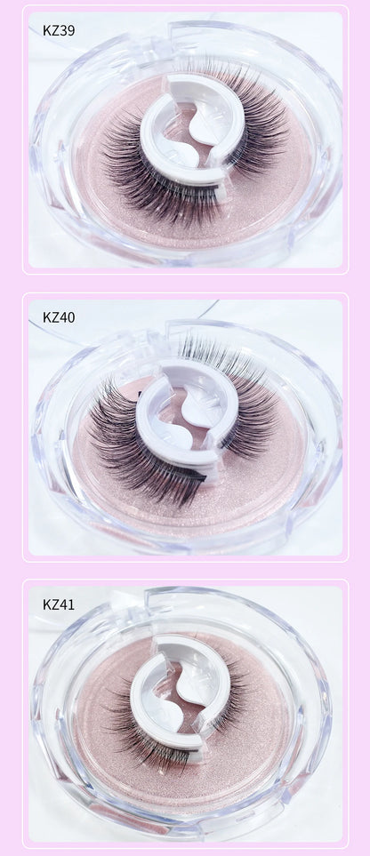 Self Adhesive Eyelashes Glue-Free Reusable 3d Wispy Thick Natural Lashes Makeup Fake Eyelashes