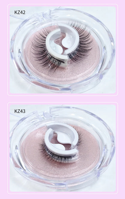 Self Adhesive Eyelashes Glue-Free Reusable 3d Wispy Thick Natural Lashes Makeup Fake Eyelashes