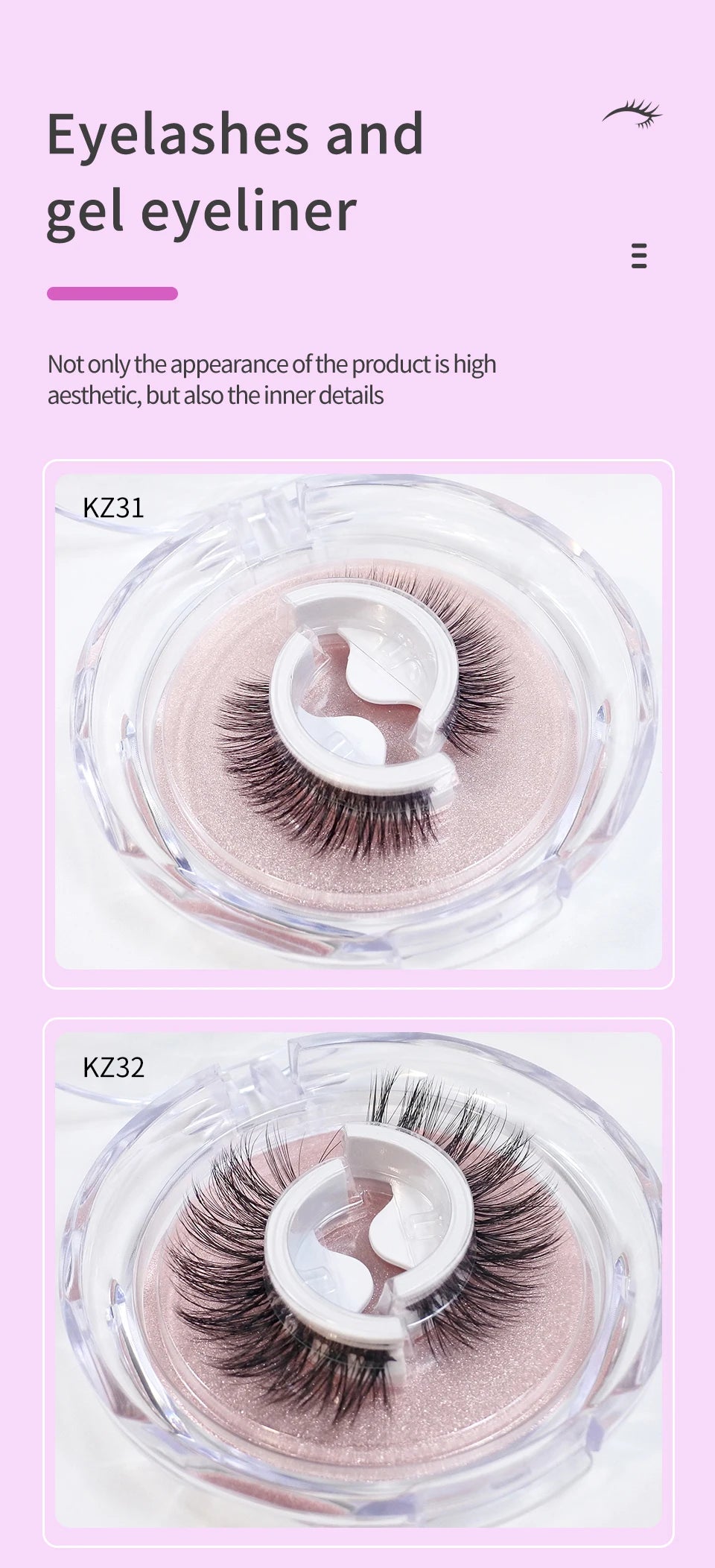 Self Adhesive Eyelashes Glue-Free Reusable 3d Wispy Thick Natural Lashes Makeup Fake Eyelashes