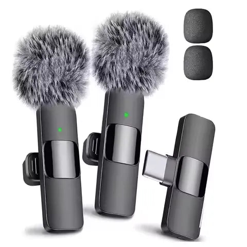 4 in 1 Professional Wireless Lavalier Microphone for IPhone/iPad/Android/Smartphone/Camera/Computer for Interviews Video Podcast