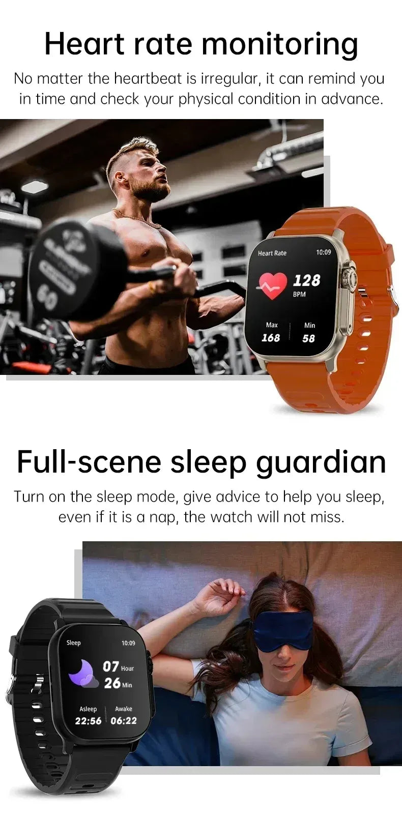 New Watch T10 Ultra Smart Watch Men 49mm 2.09Inch NFC Women GPS Track Bluetooth Call BT Music Games Wireless Charging Smartwatch