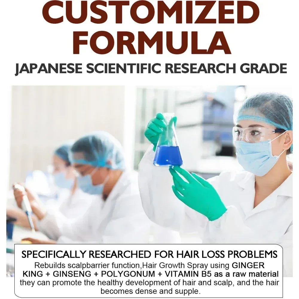 Natural Ginger Hair Growth Spray Hair Roots Fast Grow Anti Hair Loss Serum Liquid Scalp Damaged Treatment Repair Beauty Health